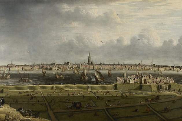 Vista de Amberes (siglo XVII). Fuente Museum Aaan de Stroom. Amberes