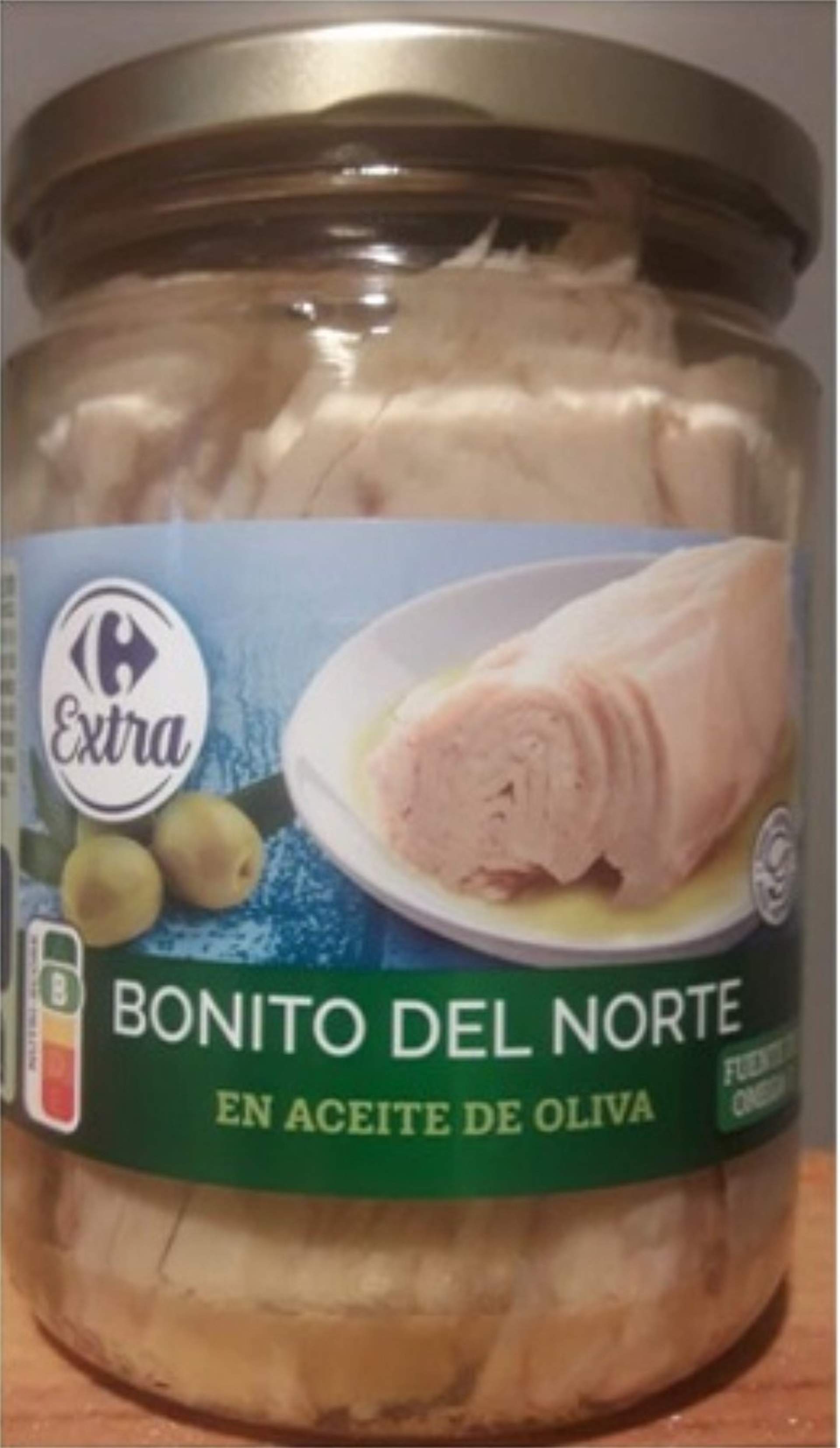 Alerta sanitaria por la presencia de vidrio en conservas de bonito del norte en aceite de oliva de Carrefour