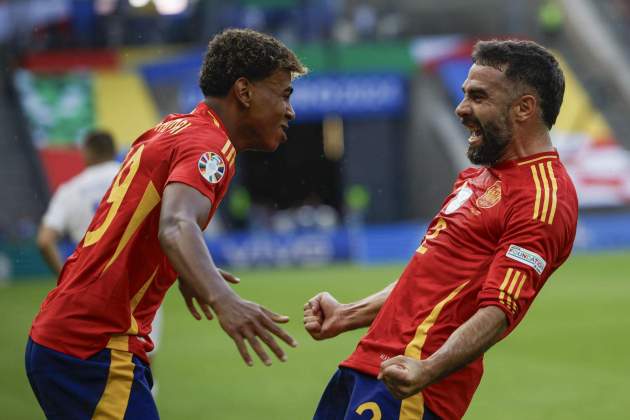 Lamini Yamal Dani Carvajal celebració gol Espanya Croàcia Eurocopa d'Alemanya 2024 / Foto: EFE