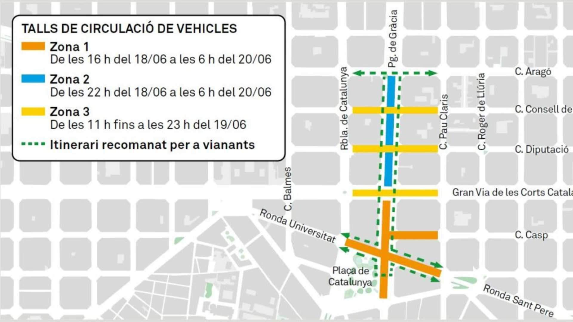 Calles cortadas en Barcelona hoy por la F1 en el paseo de Gràcia: horario, recorrido y todas las afectaciones