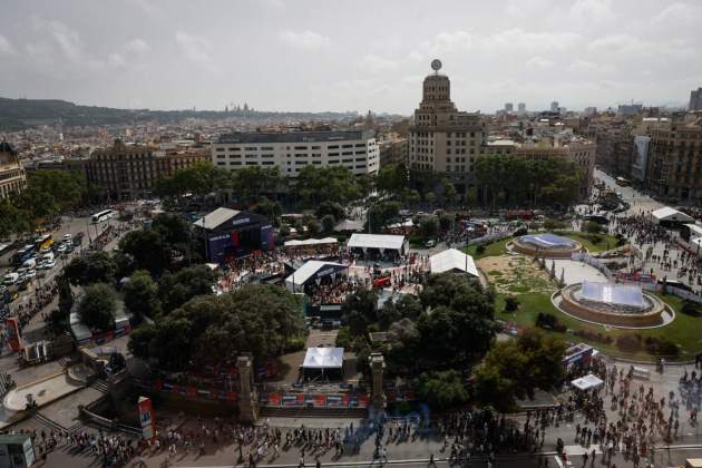 Vista aeria Fan Zone Barcelona F1 Road Show Foto Carlos Baglietto