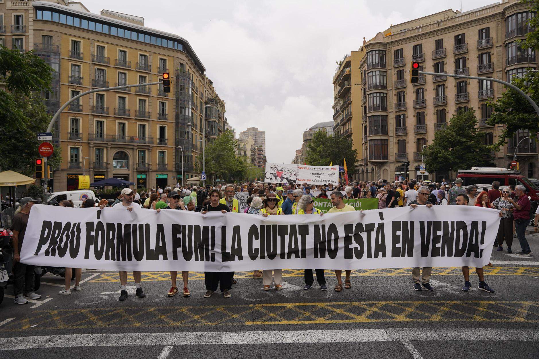 The other side of Formula 1: Barcelona residents protest use of city for race-car exhibition