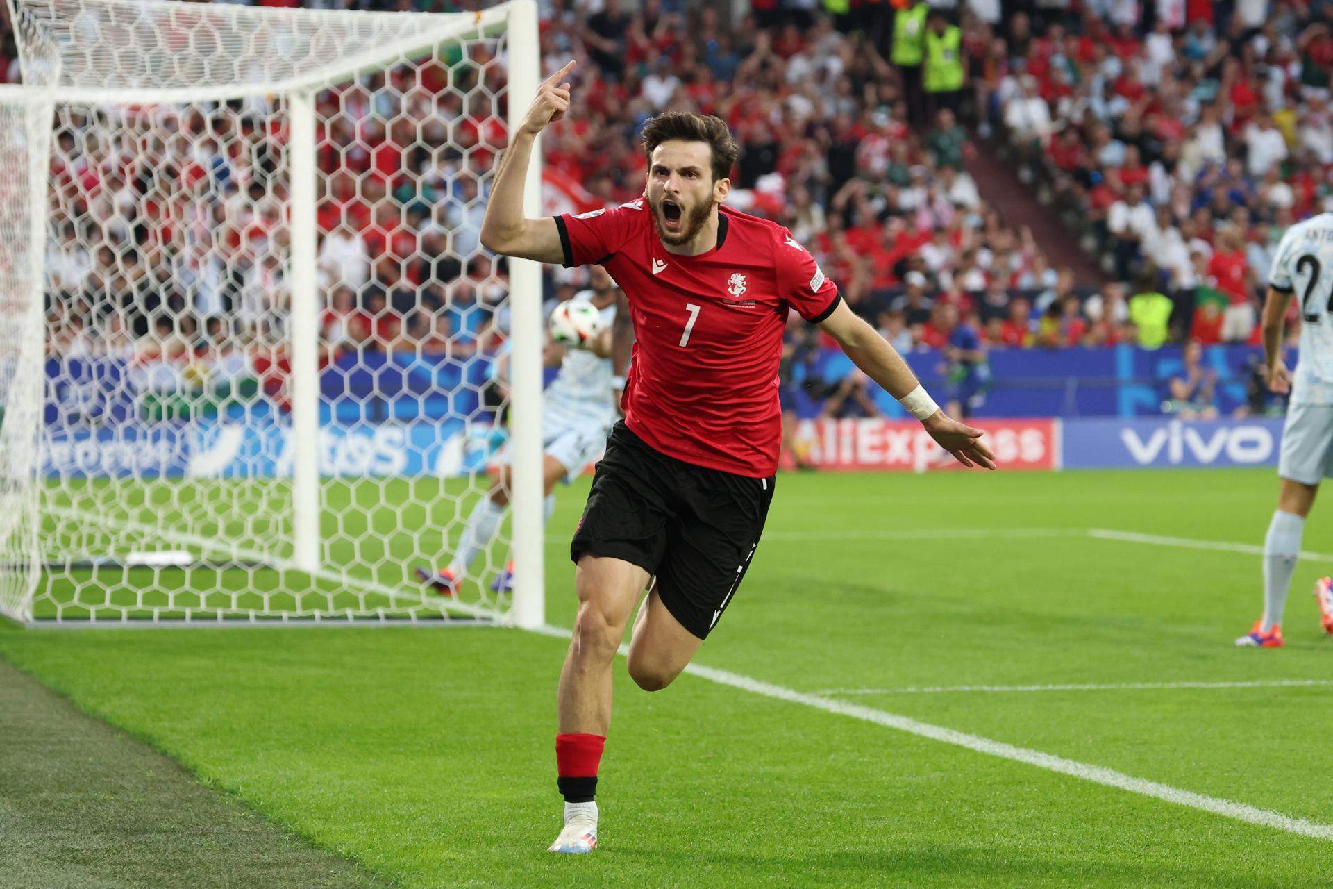 Georgia sorprende a Portugal (2-0) y se enfrentará a España en los octavos de la Eurocopa de Alemania 2024