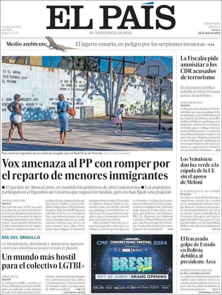 Portada 'El País'