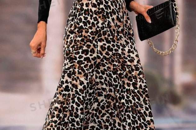 Falda con estampado de leopardo1