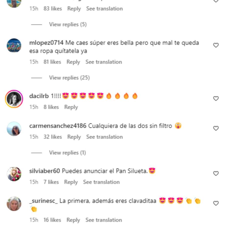 Comentarios Tamara Halcón Instagram
