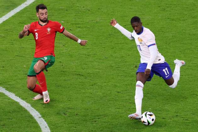 Ousmane Dembélé Bruno Fernandes Francia Portugal / Foto: EFE