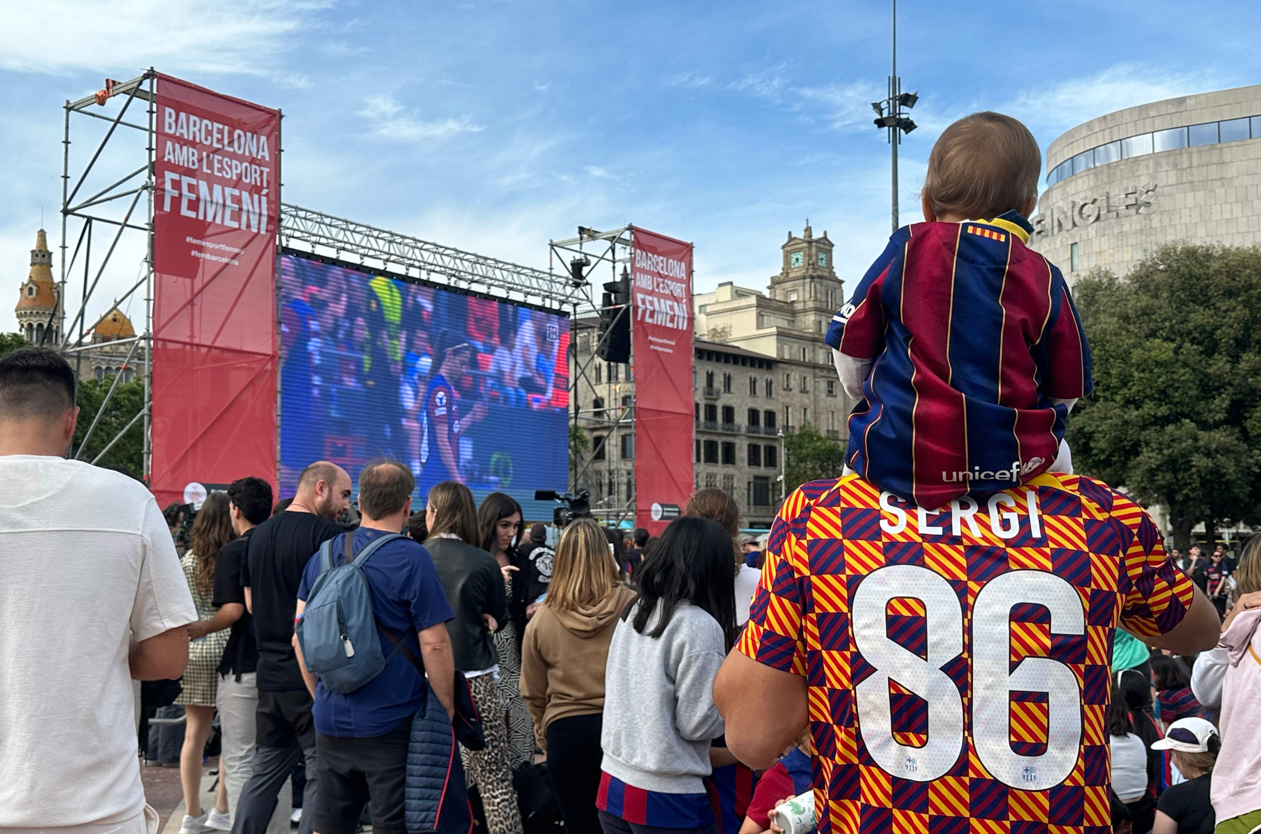 La pantalla gegant de Barcelona per veure Espanya a la final de l'Eurocopa estarà a plaça Catalunya