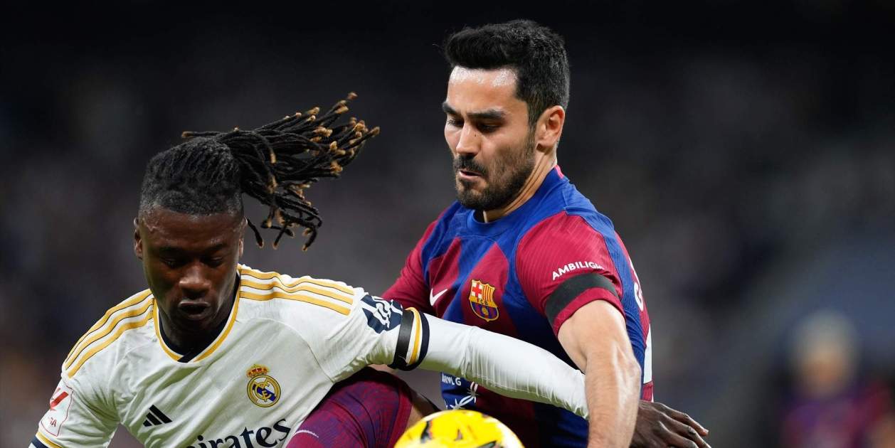 EuropaPress 5906260 ilkay gundogan of fc barcelona and eduardo camavinga of real madrid in