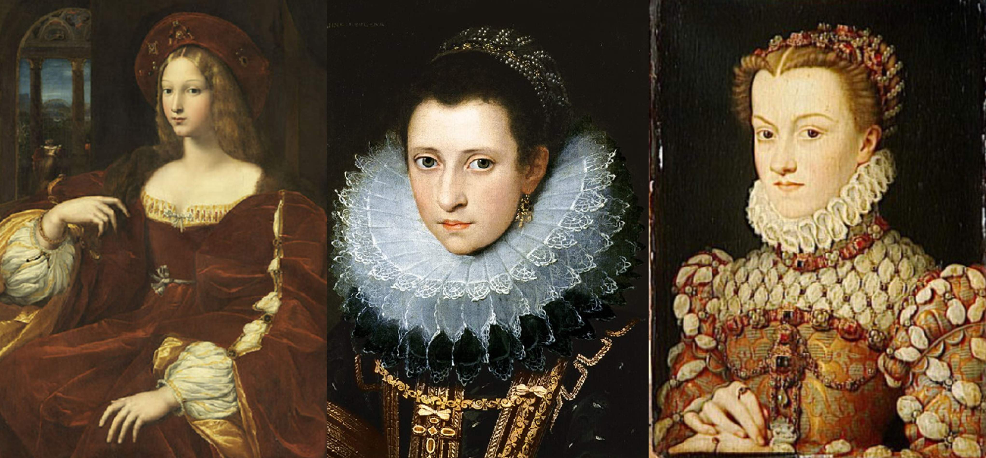 Joana d'Aragó Nicolau, Anna Bolena i Caterina de Médici. Font Museu del Louvre i The National Portarit Gallery