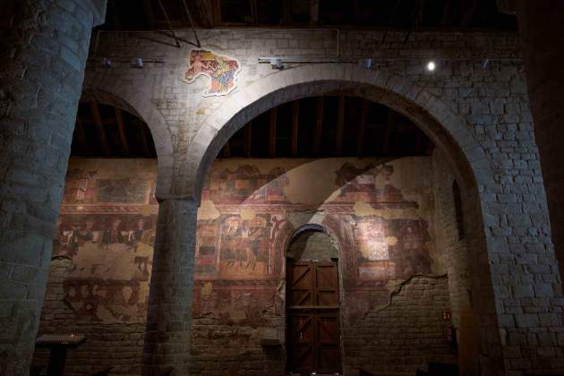 Fragment mural pintura romanica Santa Maria Taull / Departament de Cultura