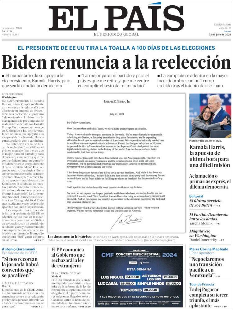 Portadas 'El País'
