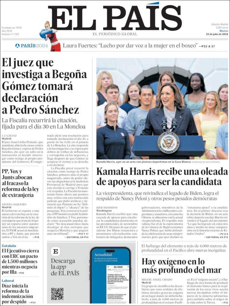 Portada 'El País'