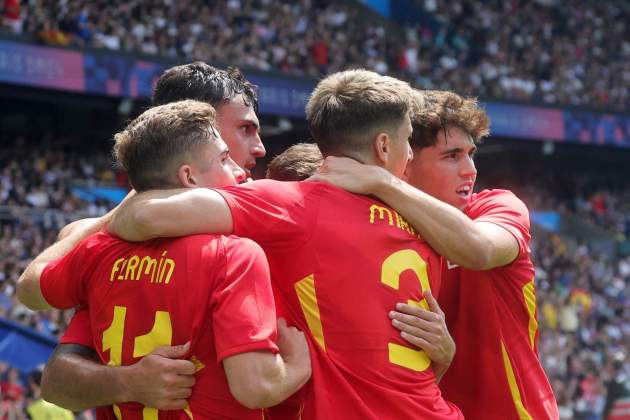 España celebración gol Uzbekistan JJOO / Foto: EFE