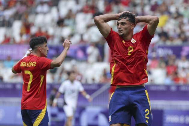 Marc Pubill es lamenta durant l'Espanya - Egipte dels Jocs Olímpics / Foto: EFE