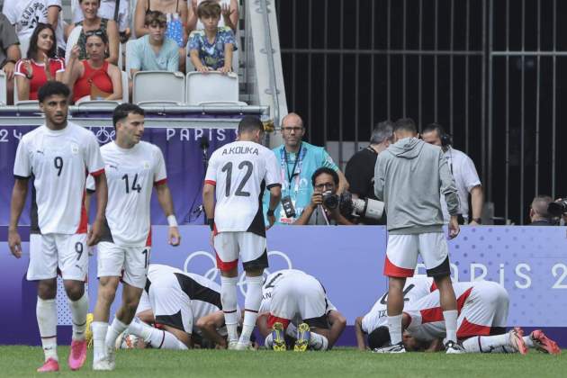 Egipto celebra su gol contra España en los Juegos Olímpicos / Foto: EFE