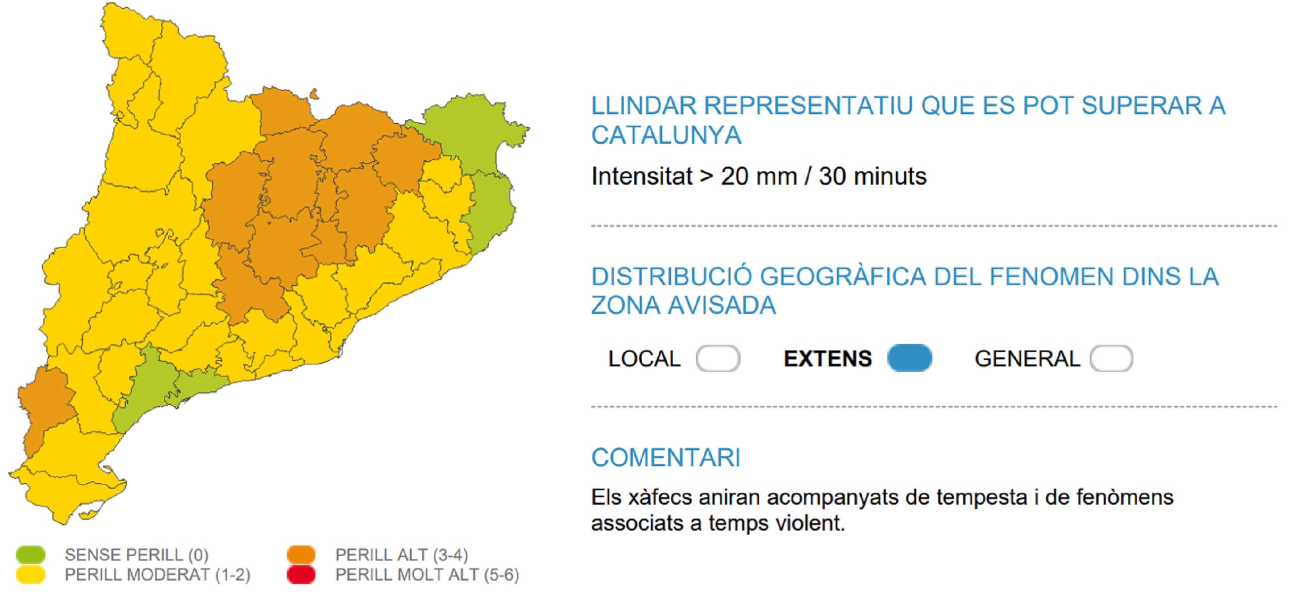 Alerta per fortes tempestes i pedregades aquest divendres, 2 d'agost del 2024 a Catalunya Meteocat