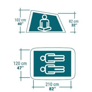 Mesures de la botiga|tenda desplegada