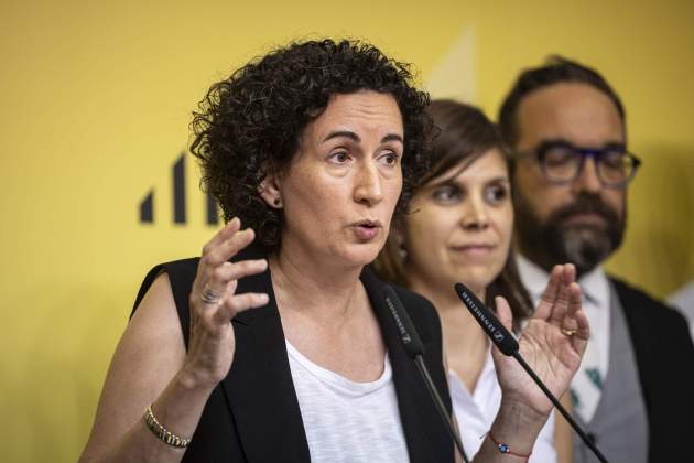 Marta Rovira, roda premsa votacio militancia ERC acord PSC investir Salvador Illa / Montse Giralt