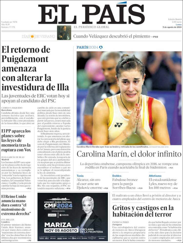 Portada 'El País'