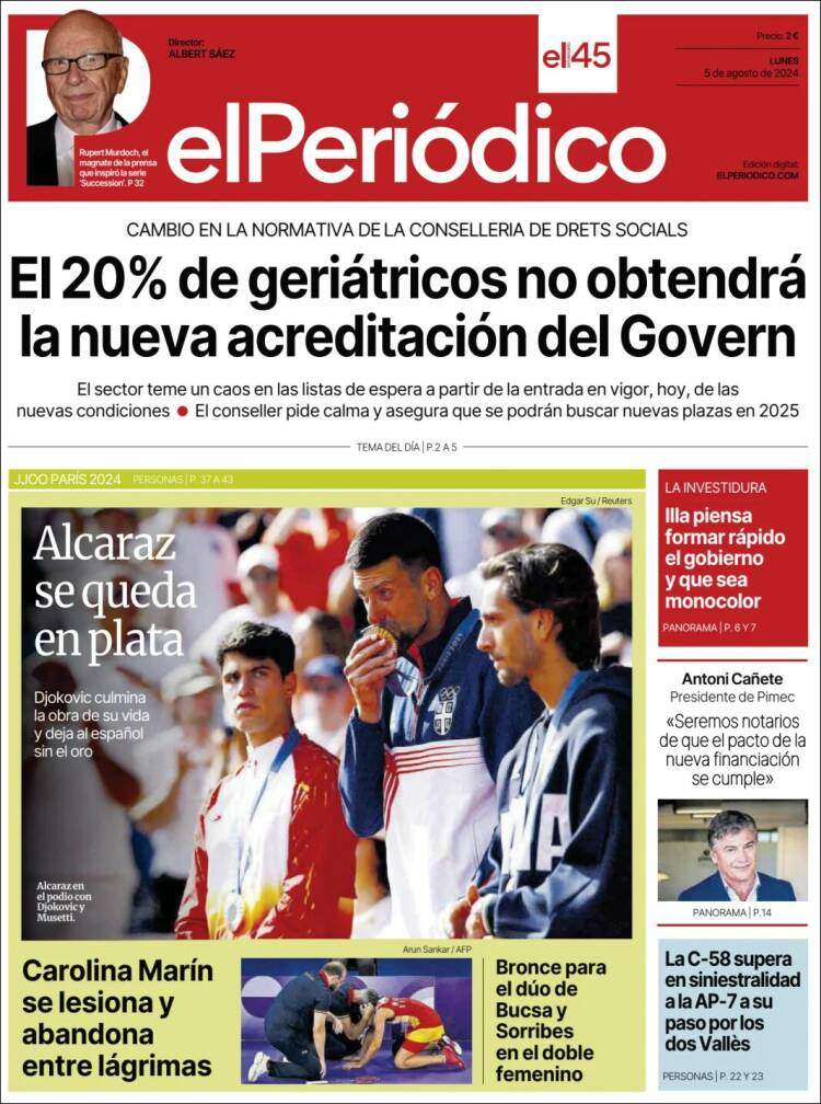 Portada 'El Periódico'