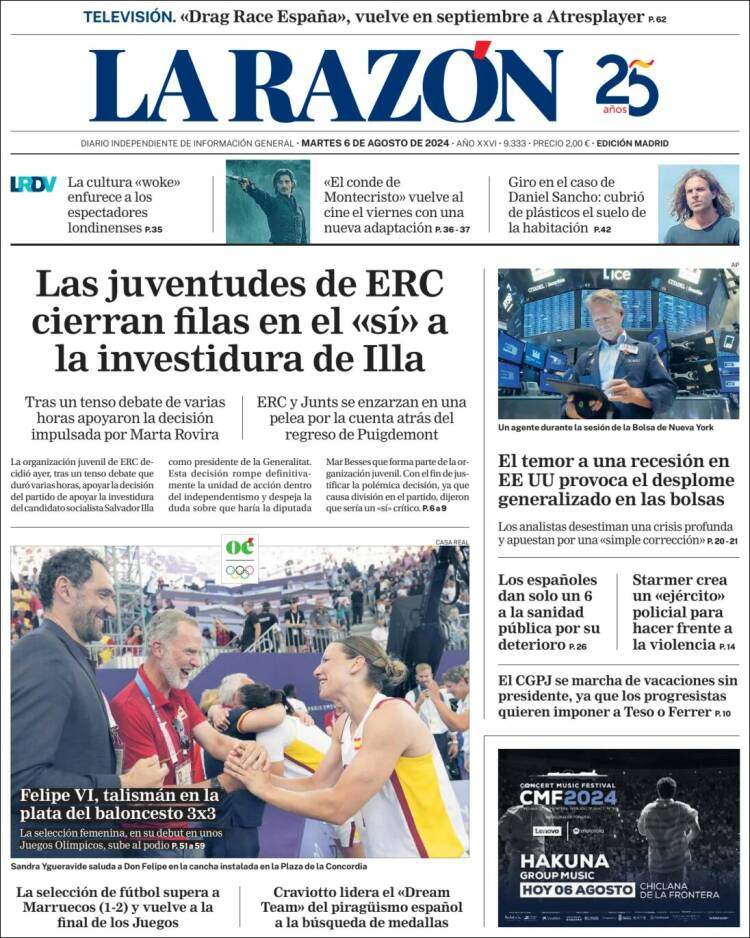 Portada 'La Razón'