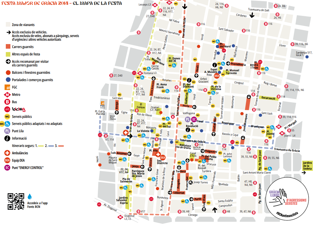 Mapa Festes de Gràcia 2024