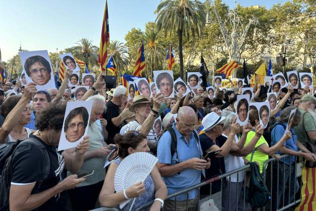 Presentes carteles cara carles puigdemont. Guillem Ramos