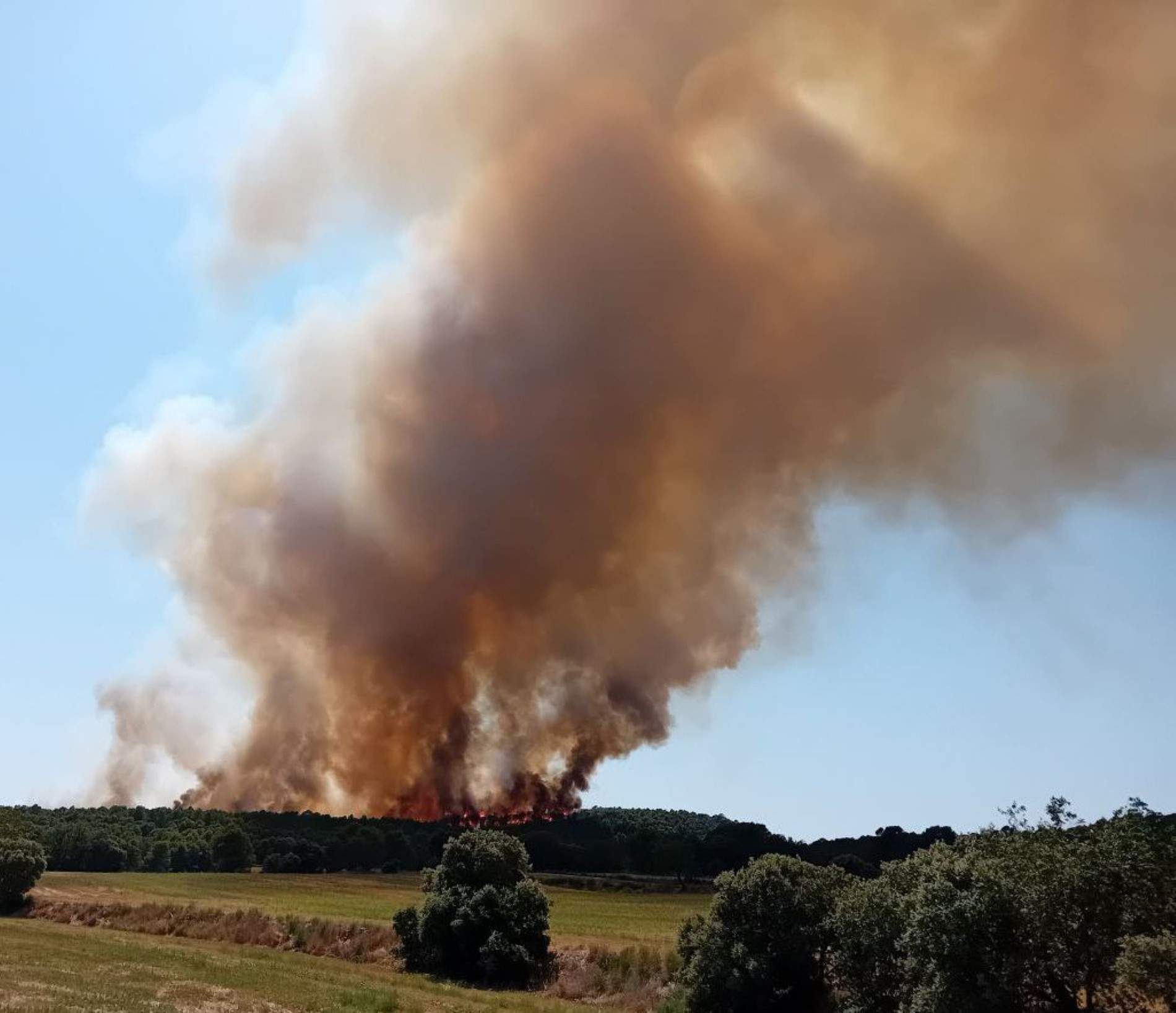 Incendio en Vilanova de Meià: cuatro pueblos confinados e intentan que el fuego no llegue a los barrancos