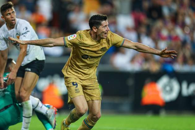 Lewandowski Gol Mestalla / Foto: Europa Press