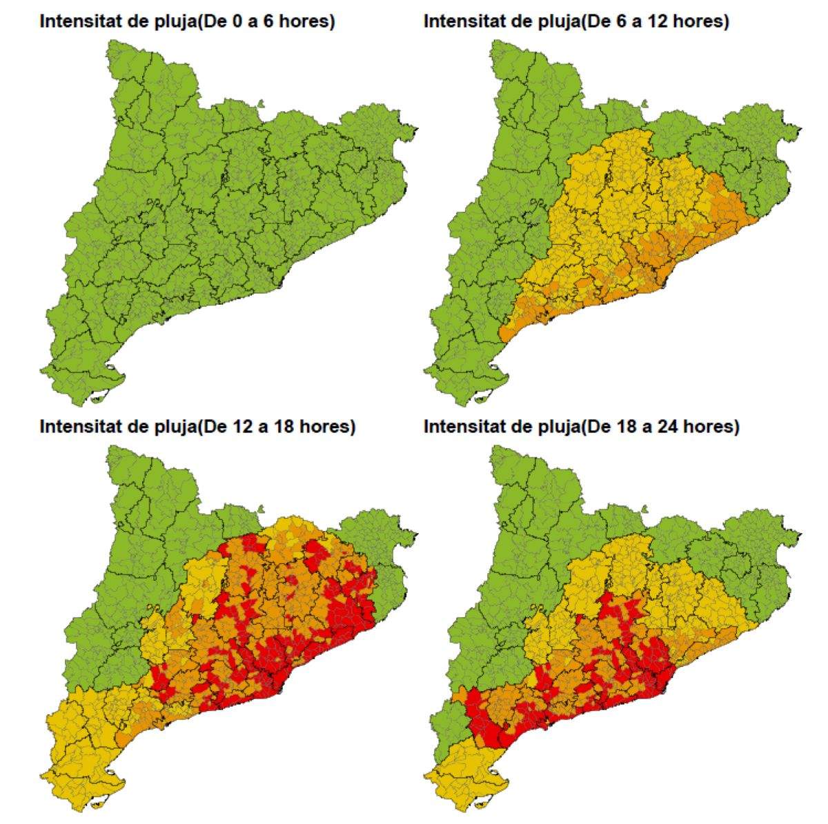 previsio intensidad lluvia catalunya