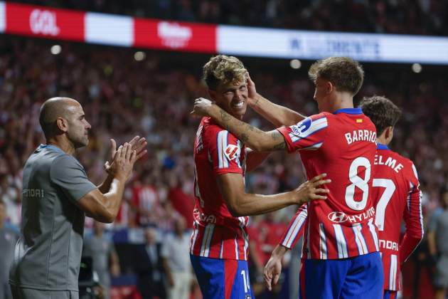 L'Atlètic de Madrid celebra el seu segon gol contra el Girona / Foto: EFE