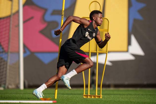 Ansu Fati, durant un entrenament amb el Barça / Foto: FC Barcelona