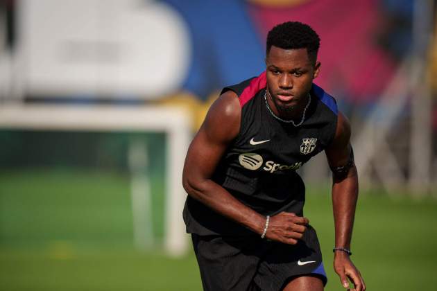 Ansu Fati, durant un entrenament amb el Barça / Foto: FC Barcelona