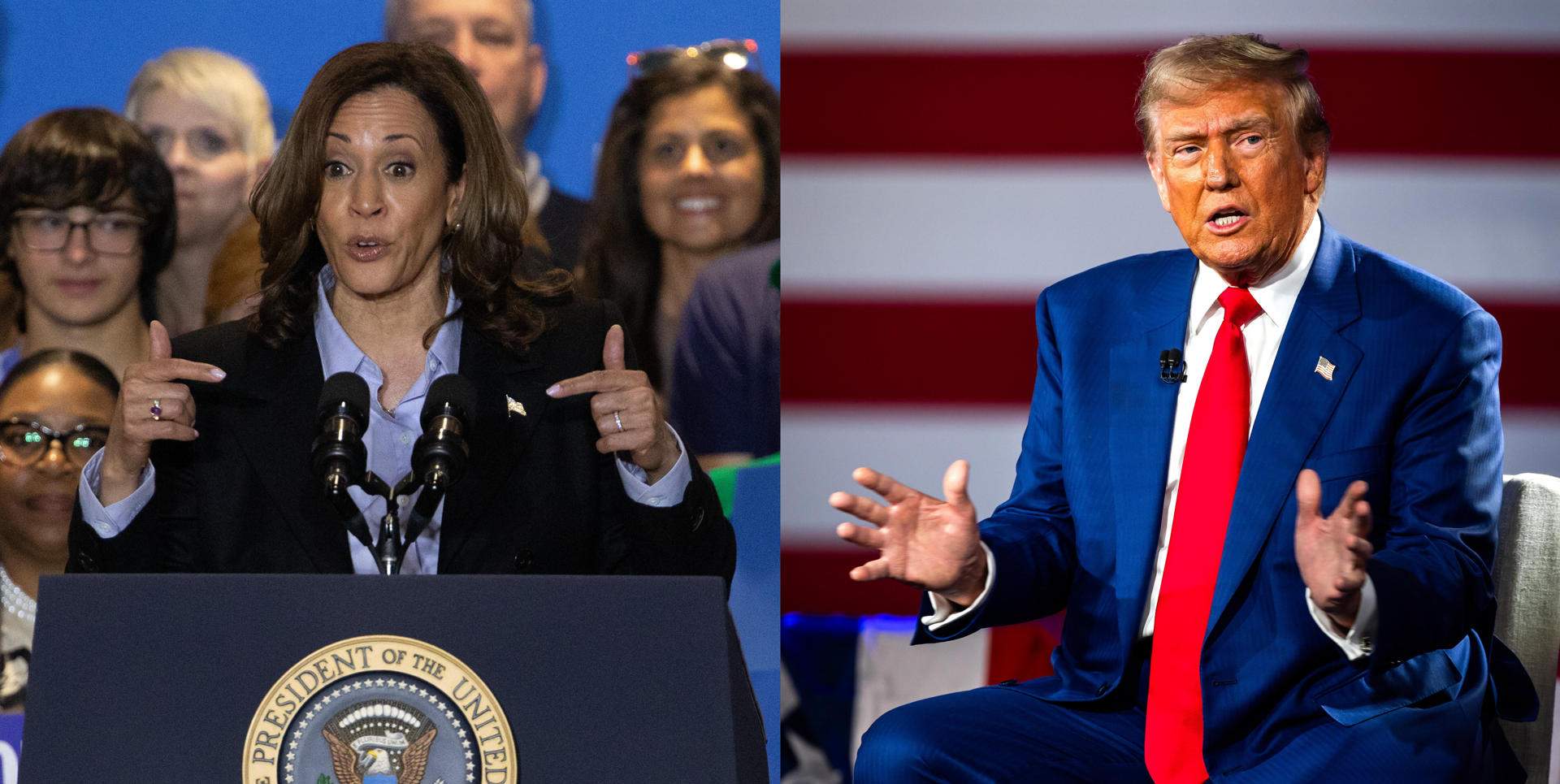 Empate técnico entre Harris y Trump a tres semanas de los comicios en los Estados Unidos