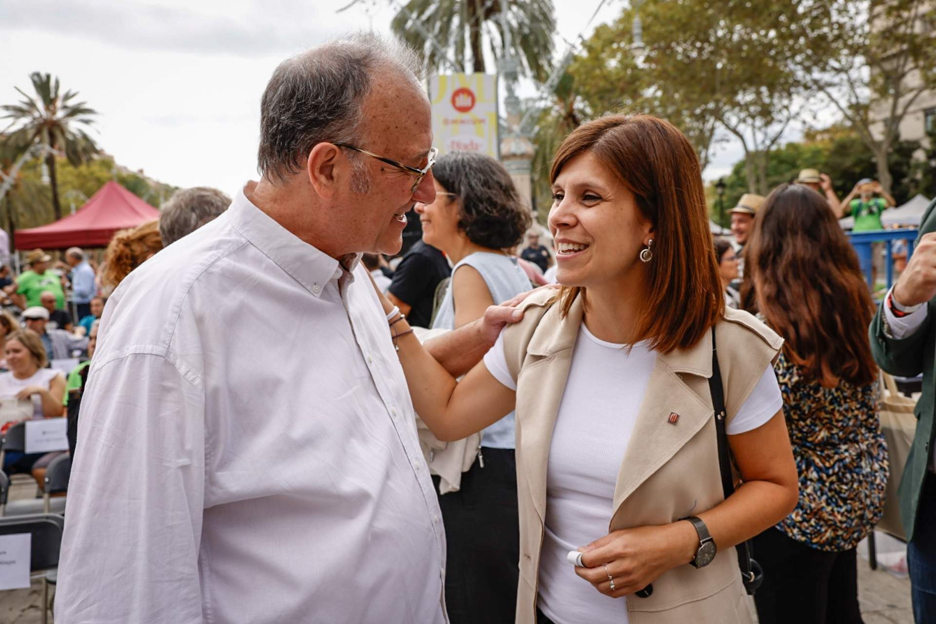 Xavier Antich (Òmnium Cultural) y Marta Vilalta (ERC) en la Diada del 11 S / Carlos Baglietto