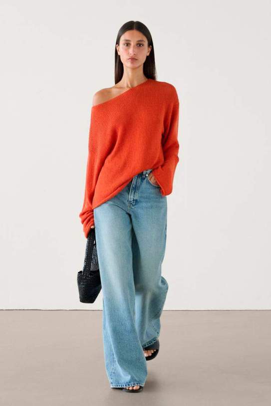 Jersey punto mezcla lino cuello barco1 Jersey punto mezcla lino cuello barco1