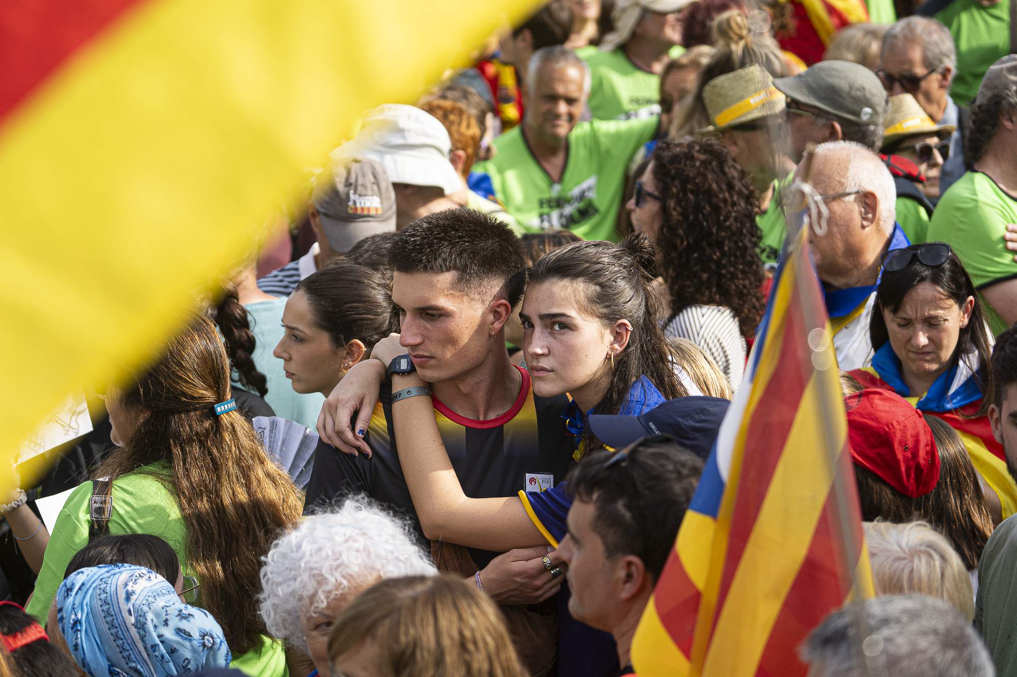 Una multitudinària marxa conjunta a Barcelona lidera la Diada de les cinc manifestacions