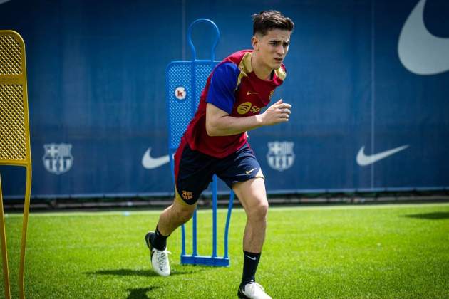 Gavi durante un entrenamiento con el Barça / Foto: FC Barcelona