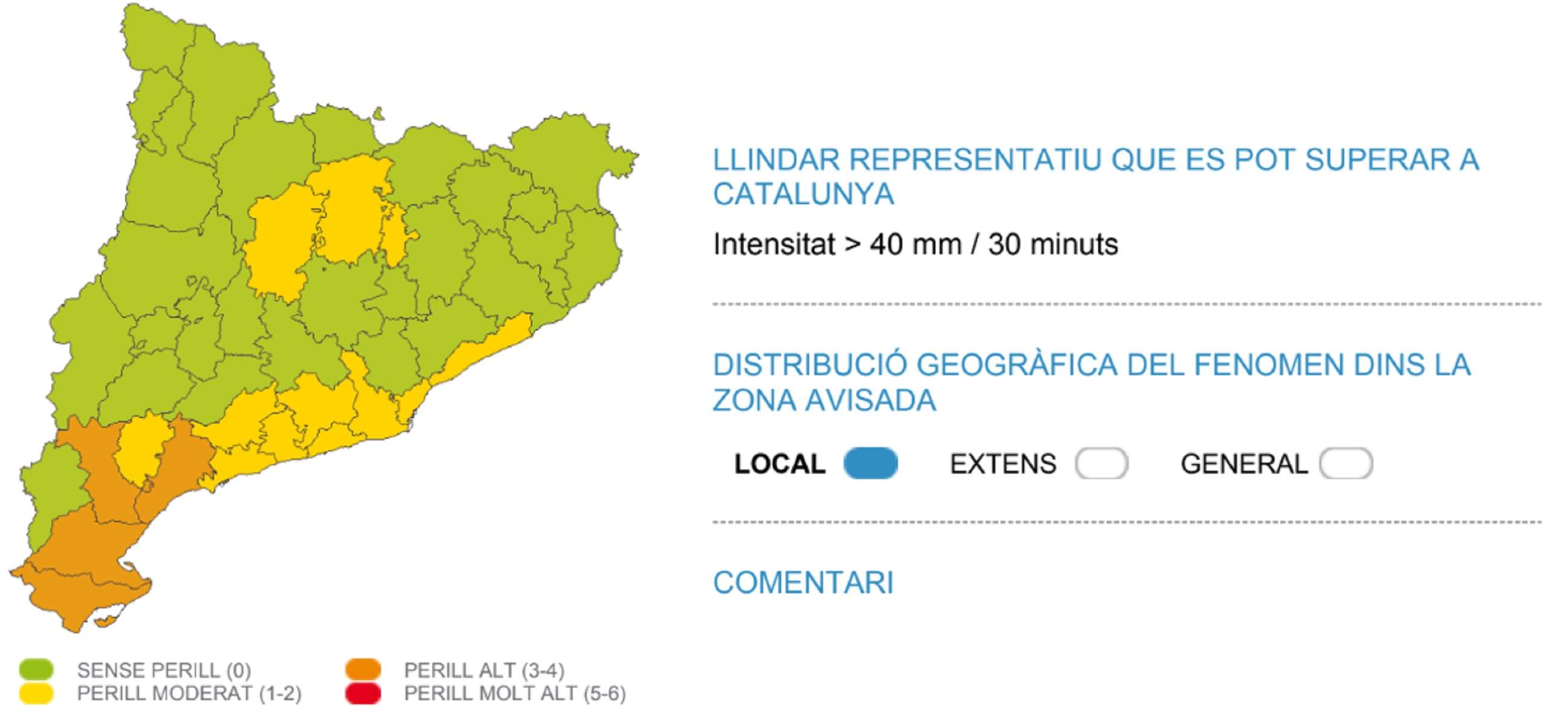 Alerta per possibles aiguats a Catalunya Meteocat