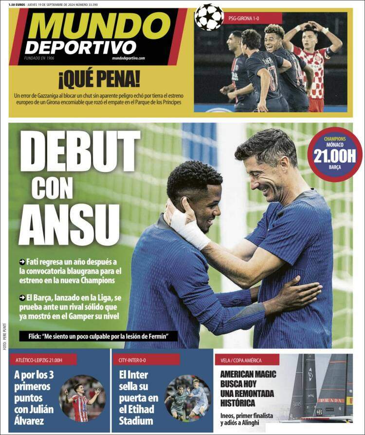 Mundo Deportivo Portada 19 09 2024