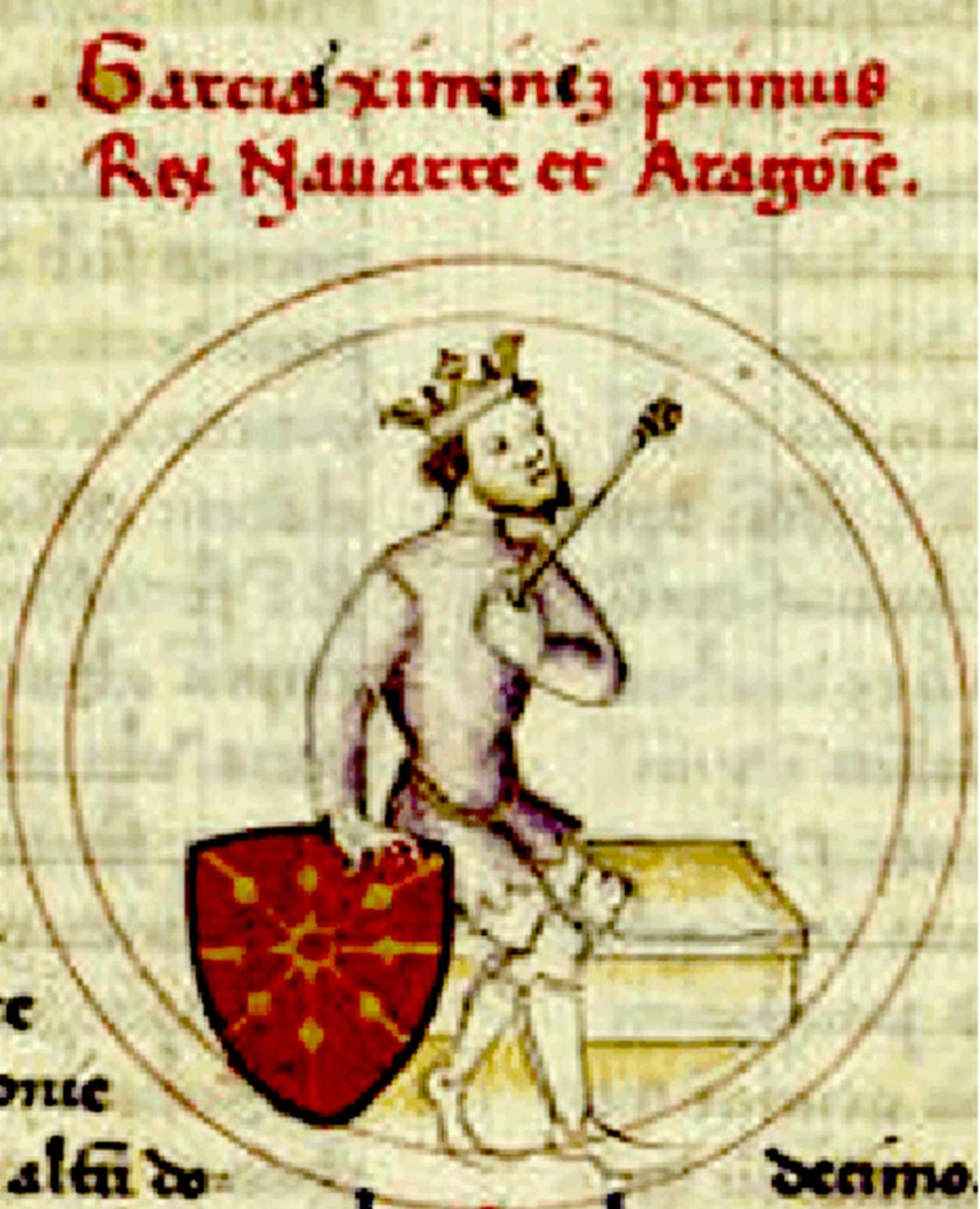 Representación de Garcia Ximenes de Pamplona (siglo XII). Fuente Biblioteca de Catalunya