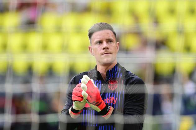 Marc-André ter Stegen calentamiento Barça / Foto: EFE