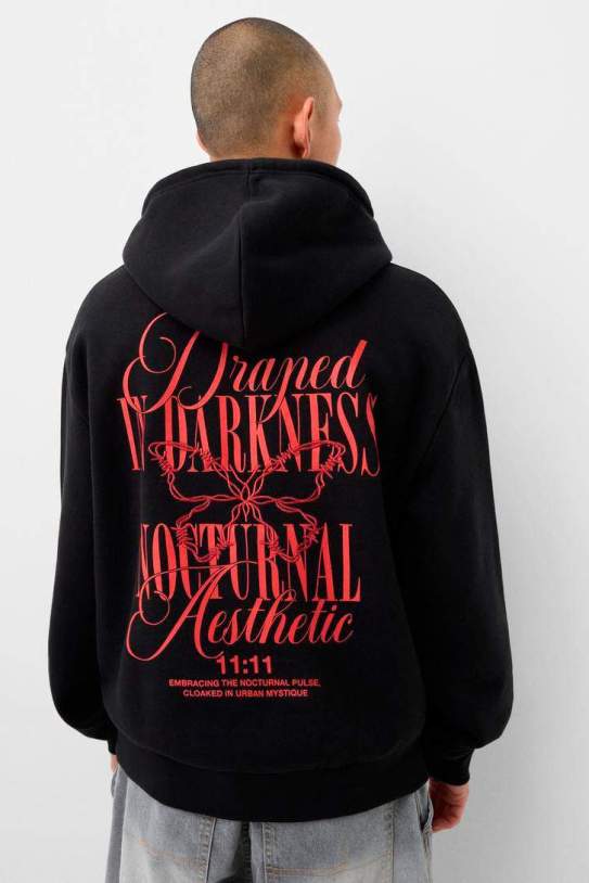 Sudadera capucha oversize print