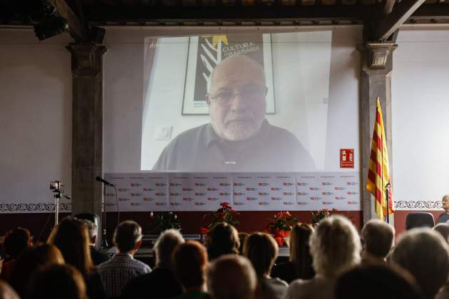 Lluís Puig en l'acte del setè aniversari del Primer d'Octubre a Arenys de Mar / Carlos Baglietto