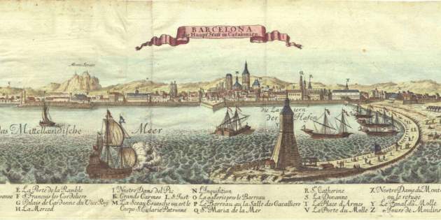 Barcelona (1740). Fuente Cartoteca de Catalunya