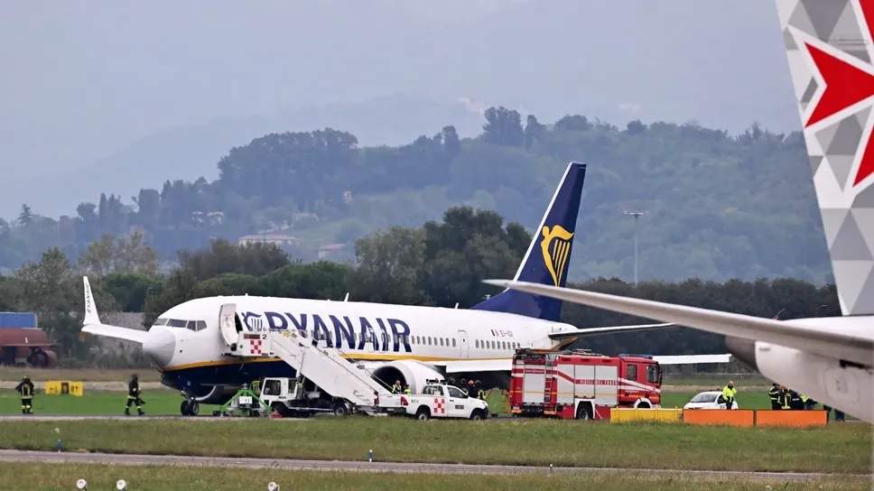 Revientan cuatro neumáticos de un avión de Ryanair procedente de Barcelona al aterrizar en Milán