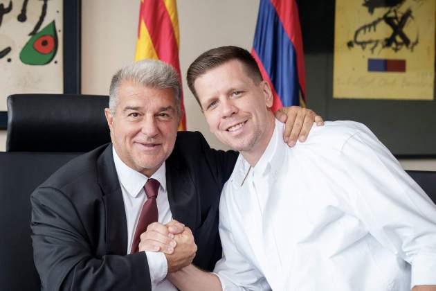 Wojciech Szczęsny Joan Laporta / Foto: FC Barcelona