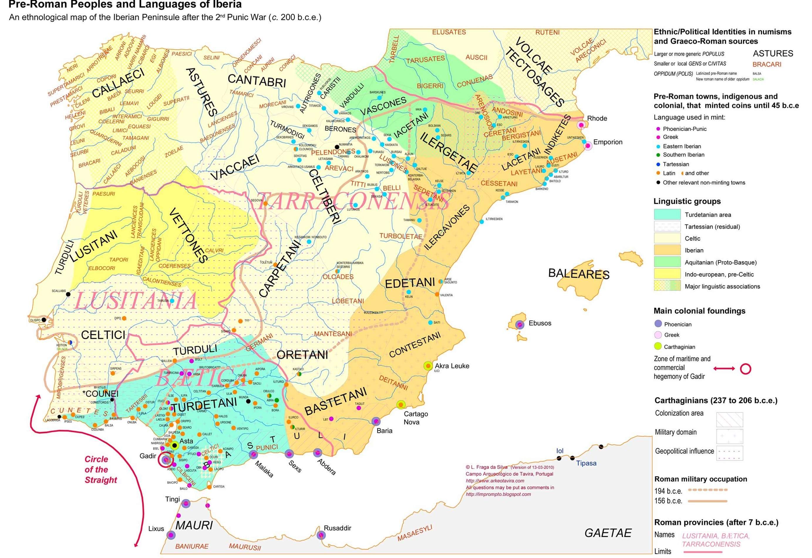 Mapa dels pobles pre romans. Font Universitat de Lisboa