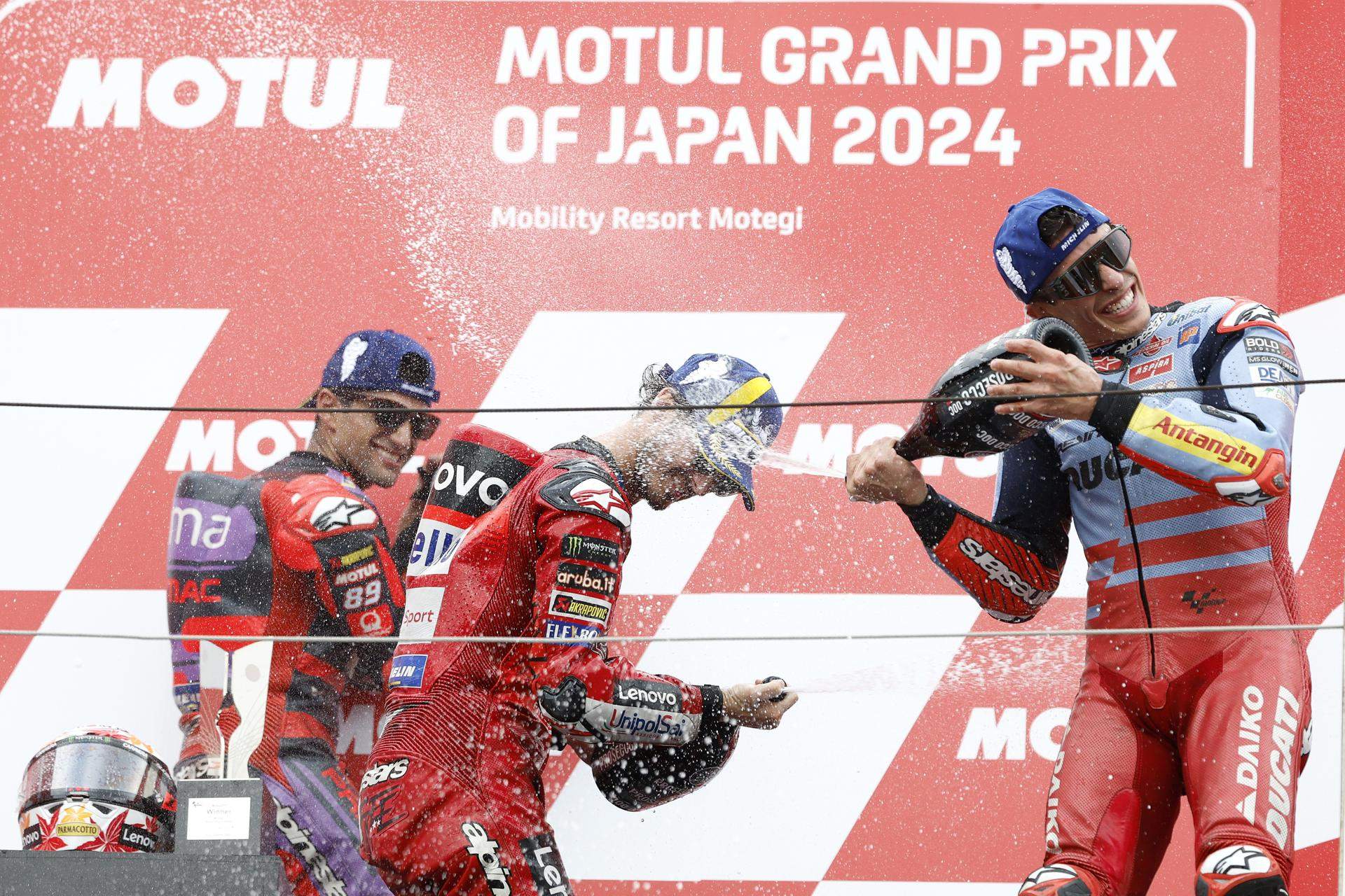 El calculador Pecco Bagnaia pone más presión en Japón y nuevo podio de Marc Márquez